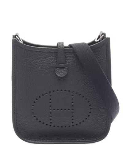 Pre-owned Hermes 2025 Clemence Evelyne Iii Pm Crossbody Bag In Black
