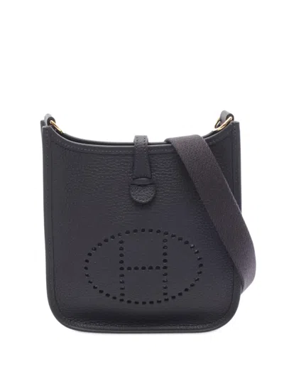 Pre-owned Hermes 2025 Clemence Evelyne Iii Pm Crossbody Bag In Blue