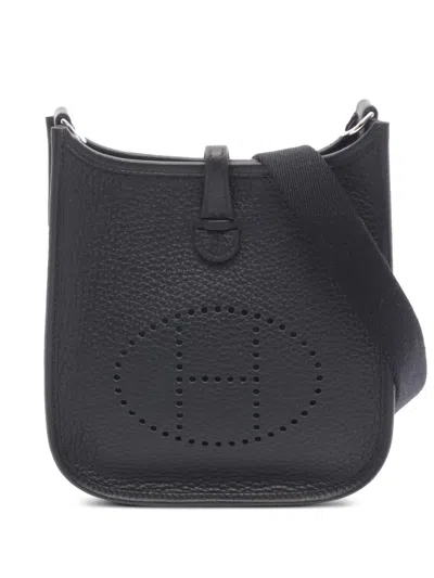 Pre-owned Hermes 2025 Clemence Evelyne Tpm Crossbody Bag In Black