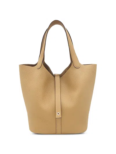 Pre-owned Hermes 2025 Clemence Picotin 22 Handbag In Neutrals