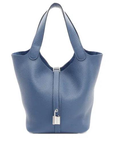 Pre-owned Hermes 2025 Clémence Picotin Lock Mm Handbag In Blue