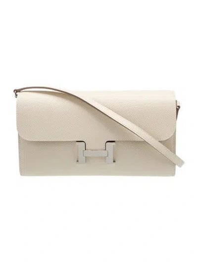 Pre-owned Hermes 2025 Constance Long To Go Wallet W/ Tags In Neutral