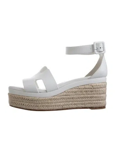 Pre-owned Hermes 2025 Elda Espadrilles In White