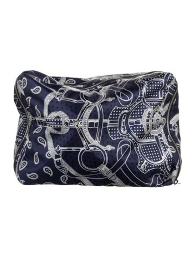 Pre-owned Hermes 2025 Eperon D'or Bandana Travelsilk Pm Travel Cube In Blue