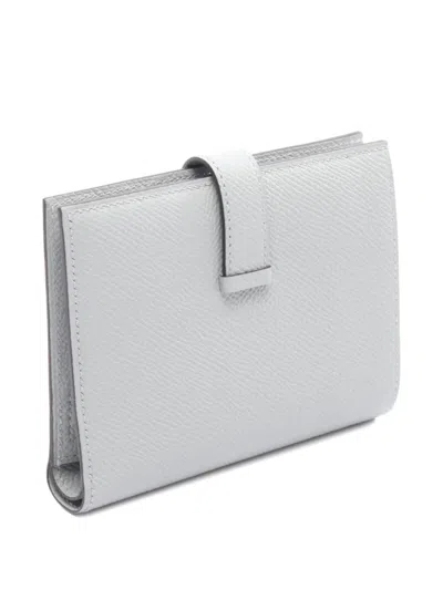 Pre-owned Hermes 2025 Epsom Bearn Compact Wallet Small Wallets In Blue
