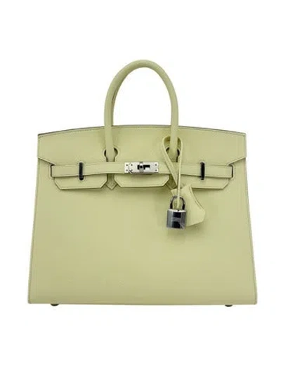 Pre-owned Hermes 2025 Epsom Birkin Sellier 25 In Yellow