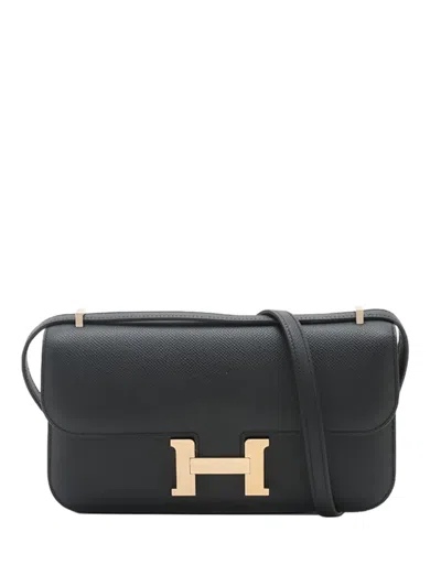Pre-owned Hermes 2025 Epsom Constance Elan Crossbody Bag In Black