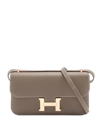 Pre-owned Hermes 2025 Epsom Constance Elan Crossbody Bag In Brown