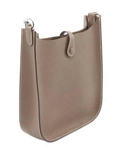 Pre-owned Hermes 2025 Epsom Evelyne Sellier 16 Shoulder Bag In Brown