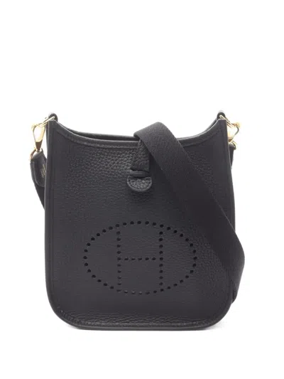 Pre-owned Hermes 2025 Evelyn Pm Leather Shoulder Bag In Black