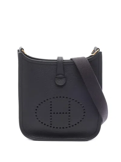 Pre-owned Hermes 2025 Evelyn Tpm Amazon Caban Perforated Mini Bag In Blue