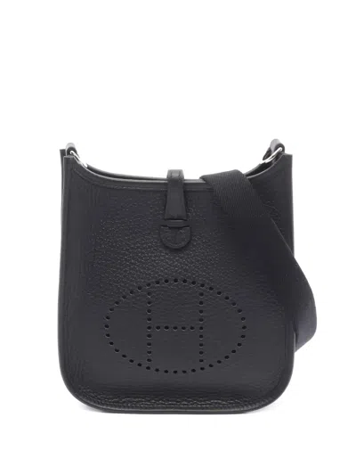 Pre-owned Hermes 2025 Evelyn Tpm Clemence-leather Shoulder Bag In Black