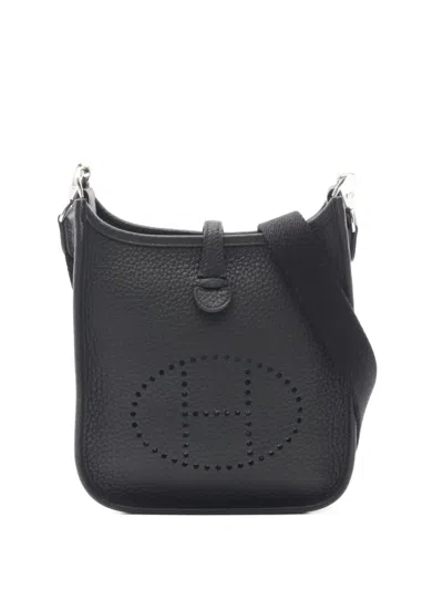 Pre-owned Hermes 2025 Evelyn Tpm Leather Bag In Black