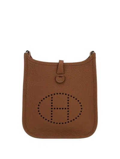Pre-owned Hermes 2025 Evelyne Shoulder Bag In Brown