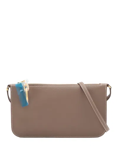Pre-owned Hermes 2025 Evercolor Zipengo Chaine D'ancre To Go Pouch Shoulder Bag In Brown
