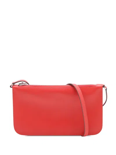 Pre-owned Hermes 2025 Evercolor Zipengo Chaine D'ancre To Go Pouch Shoulder Bag In Red