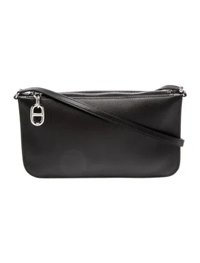 Pre-owned Hermes 2025 Evergrain Zipengo Chaine D'ancre To Go Pouch In Black