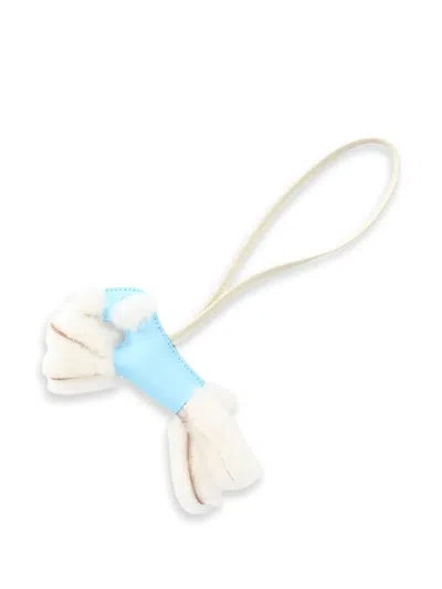 Pre-owned Hermes 2025 Fur Charm In Blue