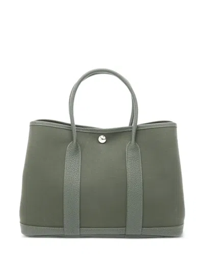Pre-owned Hermes 2025 Garden Party Pm Handbag In Green