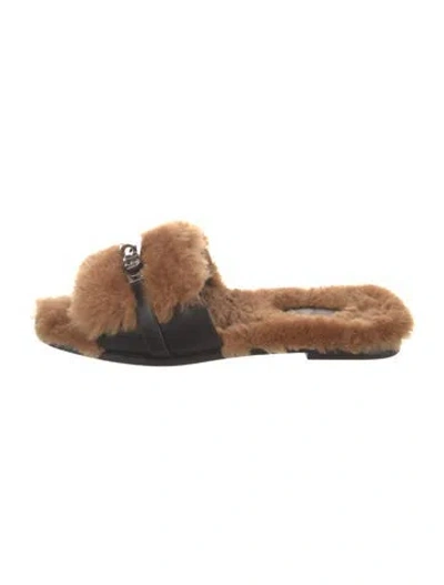 Pre-owned Hermes 2025 Giulia Slides In Brown