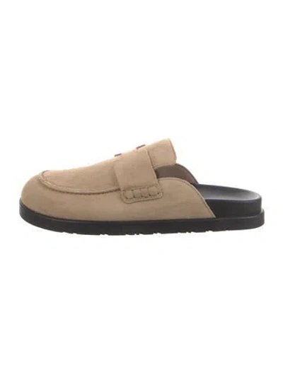 Pre-owned Hermes 2025 Go Mules In Neutrals