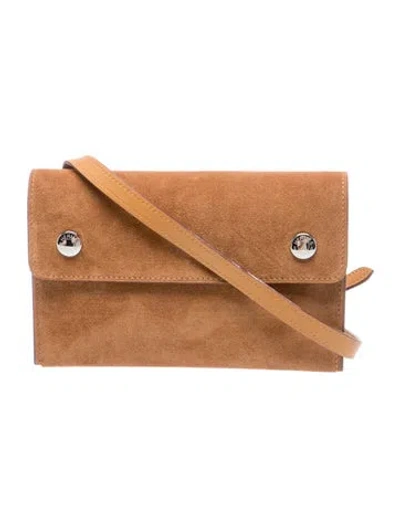 Pre-owned Hermes 2025 Grizzly Hermèsnap Wallet W/ Strap In Brown