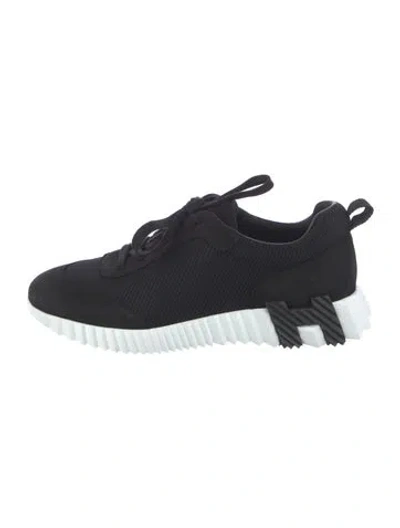 Pre-owned Hermes 2025 H Logo Athletic Sneakers In Black