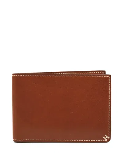 Pre-owned Hermes 2025 H Sellier Card Holder In Brown