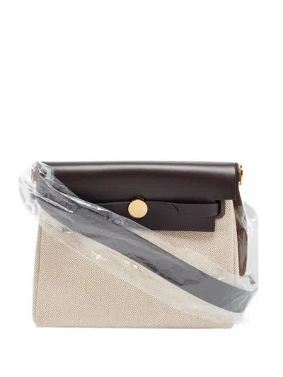Pre-owned Hermes 2025 Herbag Zip Shoulder Bag In Neutrals