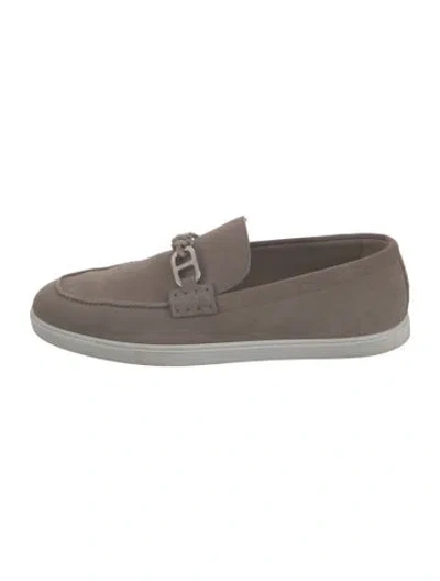 Pre-owned Hermes 2025 Ignacio Loafers In Grey/white