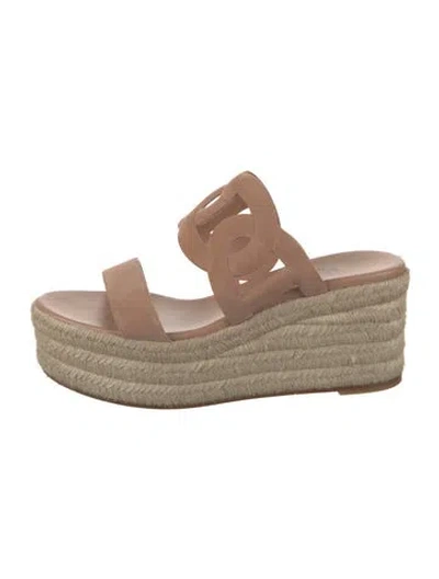 Pre-owned Hermes 2025 Ithea 30 Espadrilles In Neutrals