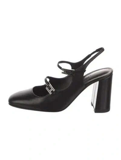 Pre-owned Hermes 2025 Jackie 90 Slingback Pumps In Black