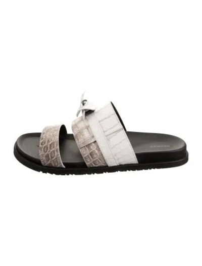 Pre-owned Hermes 2025 Jackson Himalaya Slides W/ Tags In Gray