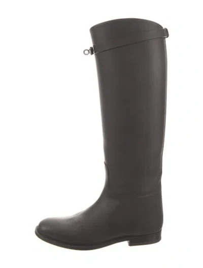 Pre-owned Hermes 2025 Jumping Riding Boots In Grey