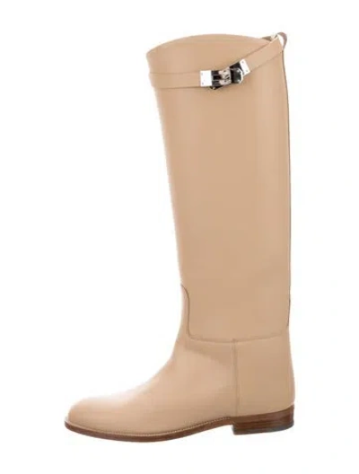 Pre-owned Hermes 2025 Jumping Riding Boots In Neutral