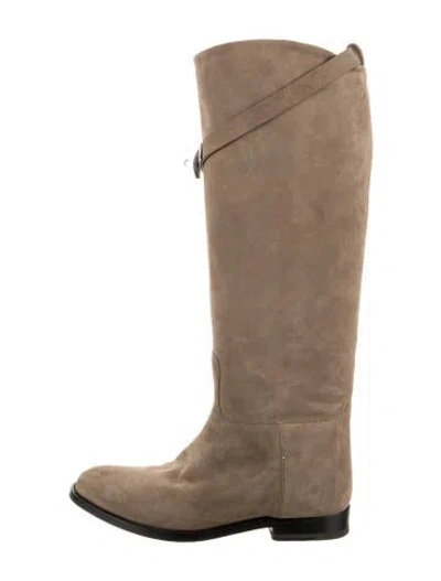 Pre-owned Hermes 2025 Jumping Riding Boots In Neutrals