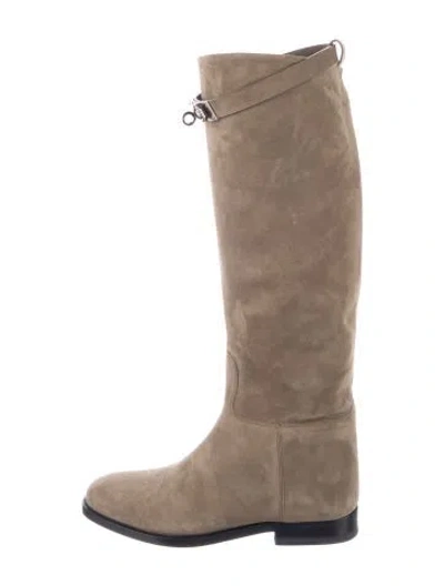 Pre-owned Hermes 2025 Jumping Riding Riding Boots In Neutral