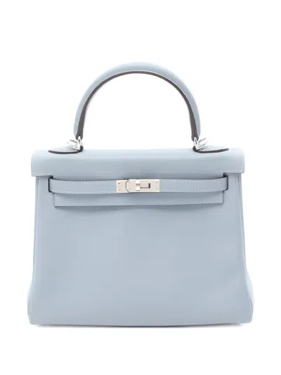 Pre-owned Hermes 2025 Kelly 25 Tote Bag In Blue