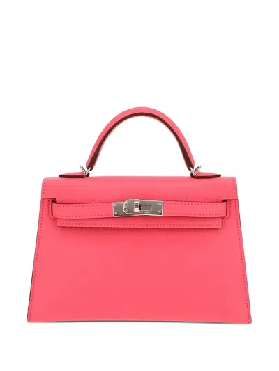 Pre-owned Hermes 2025 Kelly 32 Leather Tote Bag In Pink