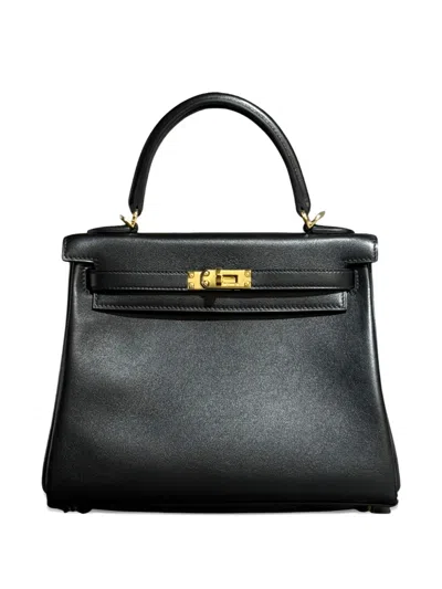 Pre-owned Hermes 2025 Kelly Leather Bag In Black