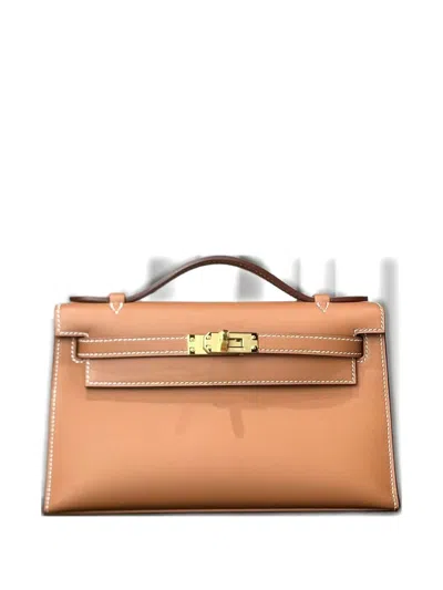 Pre-owned Hermes 2025 Kelly Pochette Tote Bag In Brown