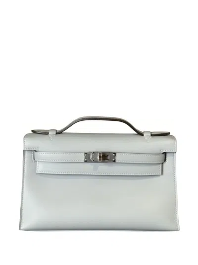 Pre-owned Hermes 2025 Kelly Pochette Tote Bag In Gray