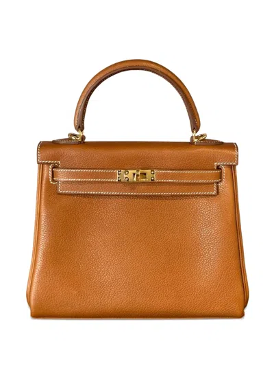 Pre-owned Hermes 2025 Kelly Retourne 25 Tote Bag In Brown