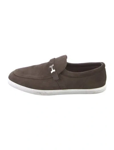 Pre-owned Hermes 2025 Like Boat Shoes In Brown