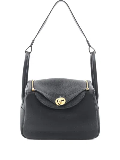 Pre-owned Hermes 2025 Lindy 26 Clemence Leather Shoulder Bag
