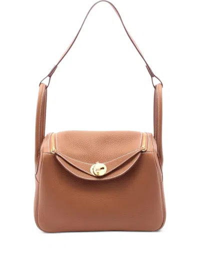 Pre-owned Hermes 2025 Lindy 26 Tote Bag In Brown
