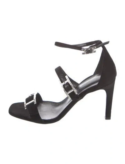 Pre-owned Hermes 2025 Liv 90 Sandals In Black