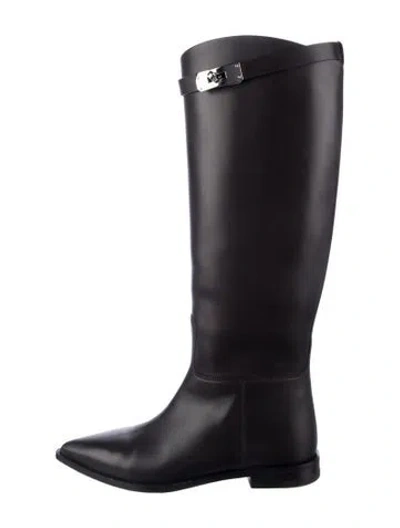 Pre-owned Hermes 2025 Lizy Riding Boots In Brown