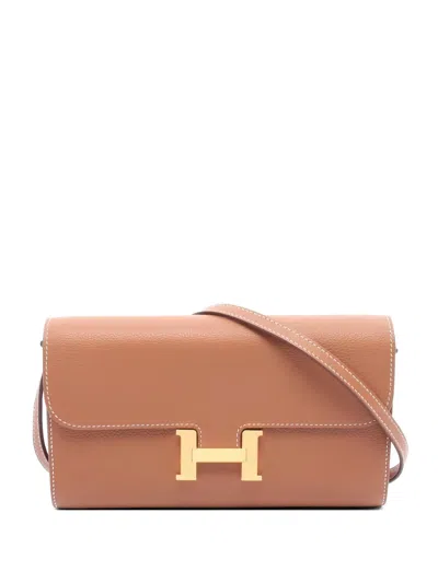 Pre-owned Hermes 2025 Long Constance Hardware Clutch Bag In Neutral