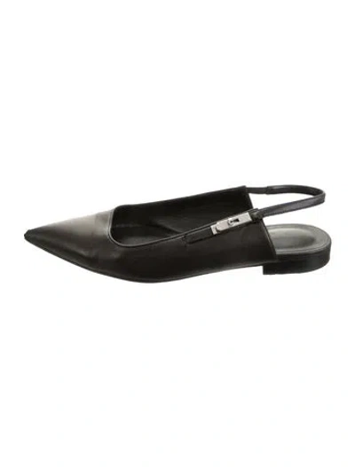 Pre-owned Hermes 2025 Lovely Slingback Flats In Black